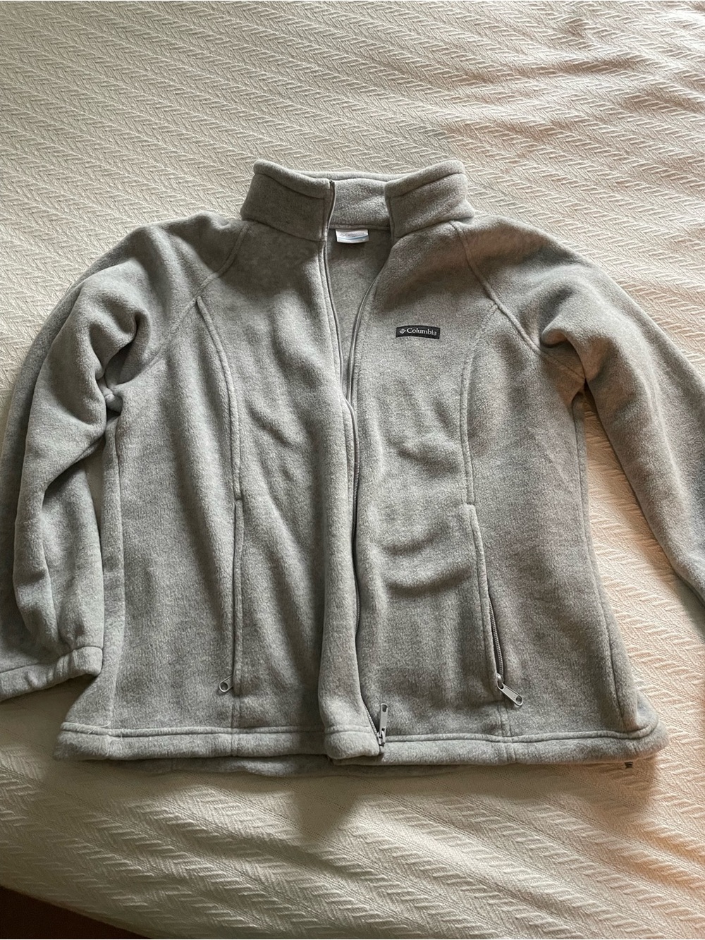 Women’s New Columbia Light Gray Fleece Jacket - Full-Zip Cozy Layer